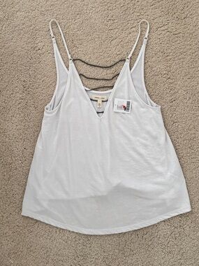 UO silence + noise White V-Neck Strappy-Front Camisole